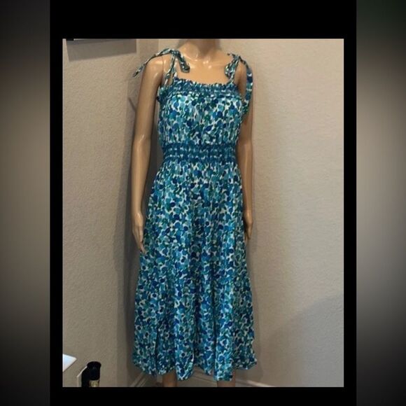 J.Crew-Blue Floral Midi Dress - Picture 1 of 11